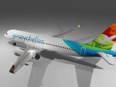 Air Seychelles Airbus a320neo 3d model Low-poly 3D model