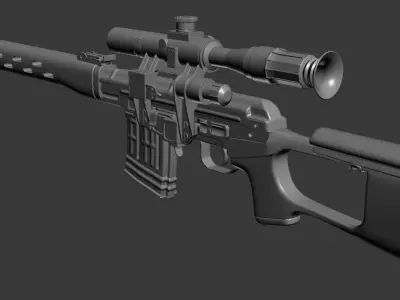 Dragunov - High poly rifle 3D model
