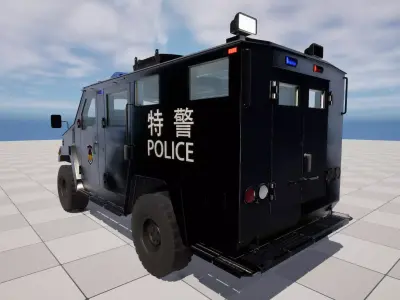 Chinese SWAT Truck Low-poly 3D model