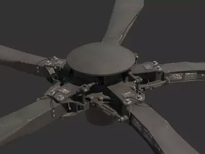 Main Rotor T 129 Atak Helicopter 3D model