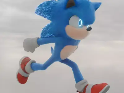 sonic movie model 3d Free low-poly 3D model