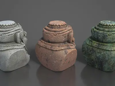 Ancient Khmer Statue30-250523 Low-poly 3D model