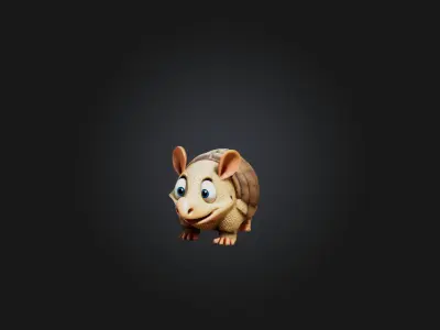 Cartoon Armadillo Low-poly 3D model