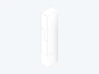 Locker - Laminate - Integral - Step - High Base - Tall Low-poly 3D model