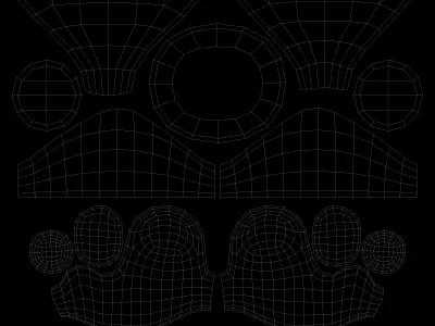 Bunny toy with eyes Low-poly 3D model