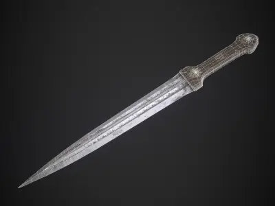 Caucasian Kindjal Dagger Low-poly 3D model