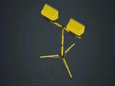 Halogen Work Light 3 Untextured 3D model