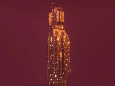 Scifi building design 2 Free 3D model