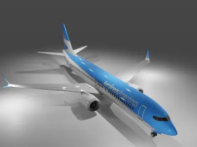 Aerolineas Argentinas Boeing 737 max8 3D Model Low-poly 3D model