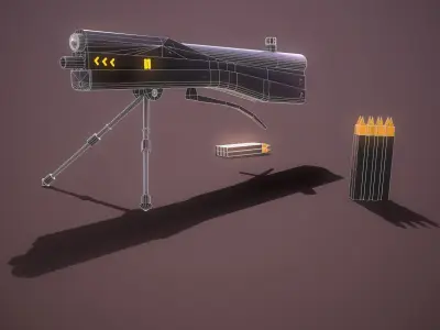 Sci-fi Sniper  Low-poly 3D model