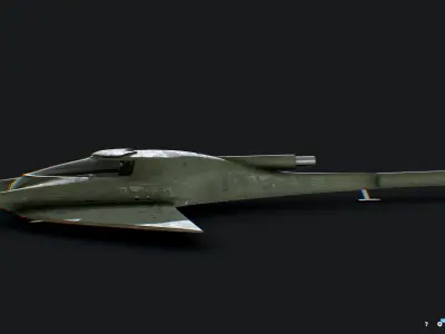 Sci-Fi Flying Vehicle Low-poly 3D model