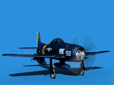 Grumman F8F-2 Bearcat V06 3D model