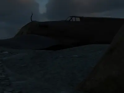 Old Rusty Airplane Low-poly 3D model