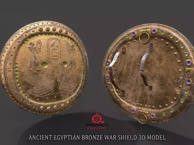 ANCIENT EGYPTIAN WAR SHIELD 3D MODEL Low-poly 3D model