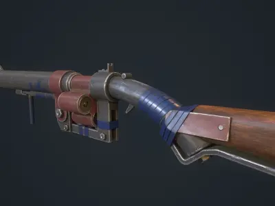 Handmade Shotgun Low-poly 3D model