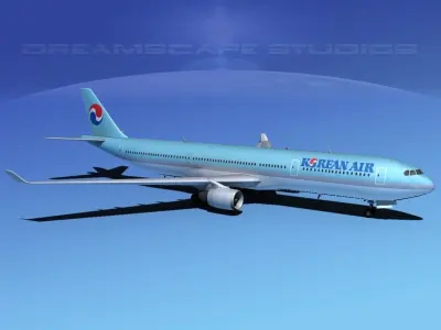 Airbus A330-300 Korean Air 3D model