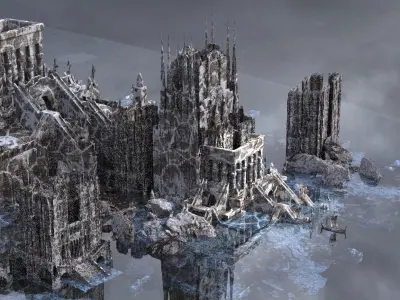 Valhalla Snow ruins Kit bash 3D model