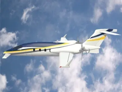 Avanti piaggio P180 private plane  Low-poly 3D model