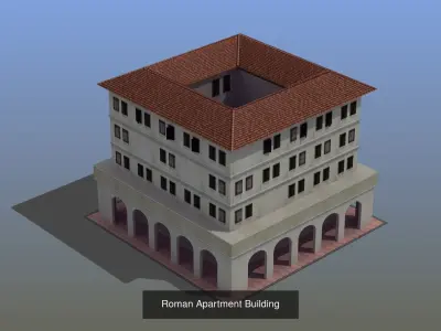 Roman Building Set 02 3D Model Collection