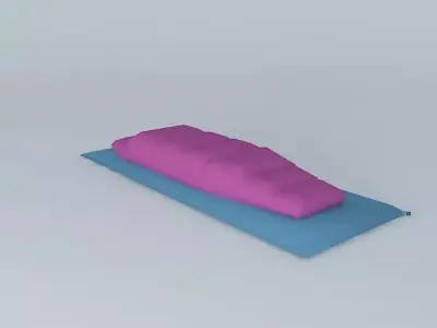 sleeping bag on air mattress 3D model