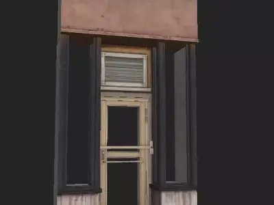 Shopfront Brooklyn Single Central Alcove Low-poly 3D model