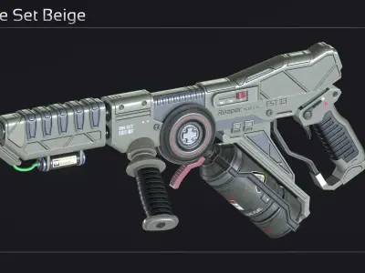 Scifi Flamer FST 13 Low-poly 3D model