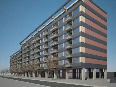 Apartment Building 02 3D model