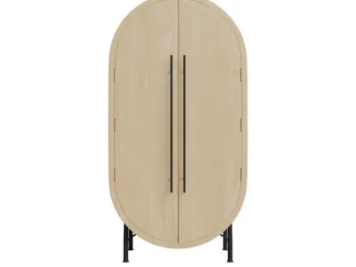 Wooden Bar Cabinet Free 3D model