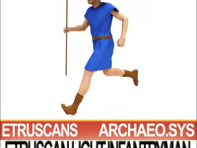 Etruscan Light Infantryman Props Poser Daz 3D model