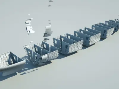 Cargo ship 3d model Low-poly 3D model