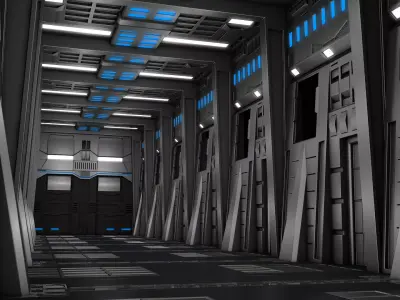 Sci Fi Corridor 3D model 181