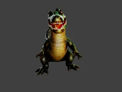 Crocodile Animal Low-poly 3D model