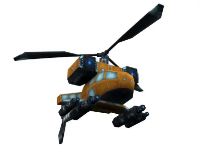 The future helicopter Low-poly 3D model