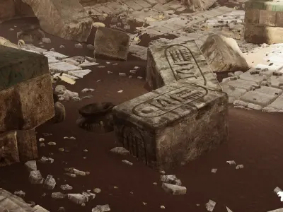 The Grand Egyptian Temple Environment Low-poly 3D model