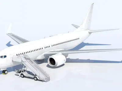 B737 Max 8  Static Low Poly Blank Low-poly 3D model