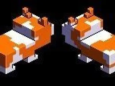 Voxel Orange cat pack  3D model