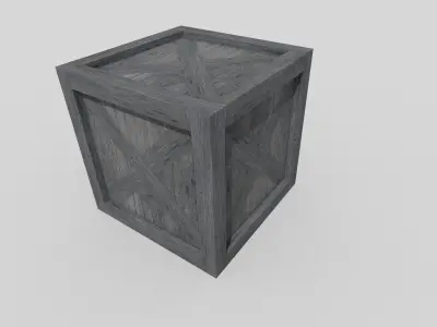 low poly wooden box Low-poly 3D model