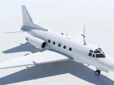 Rockwell Sabreliner 65 static low poly Low-poly 3D model