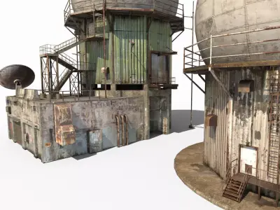 Old Double Radar Building 3D model