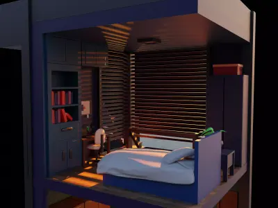 Duplex Apartment Low-poly 3D model