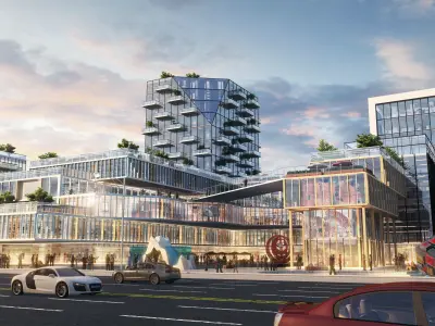 Commercial CBD shopping malls streets 3D model