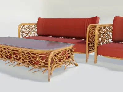 out door furniture set 3D model