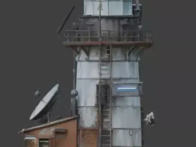 Cyber-Wasteland Survivor Lighthouse 3D Model Low-poly 3D model
