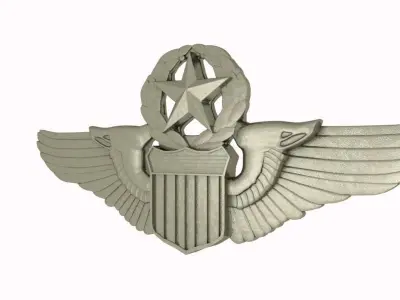 Silver Wings Badge 3D model