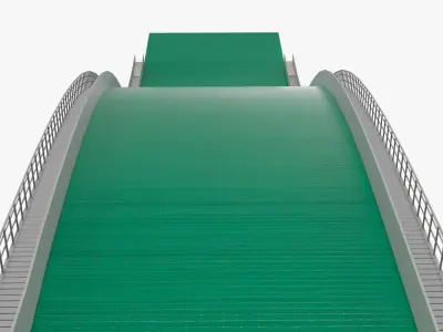 Artificial Grass Jump Ramp Finish Zone 3D model