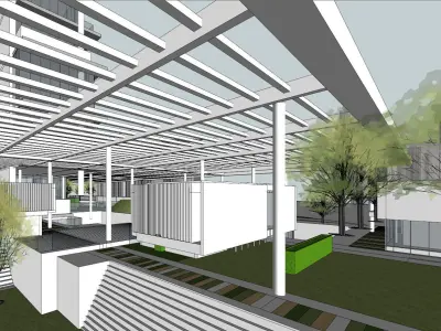 SU model of modern high-rise commercial office building 3D model