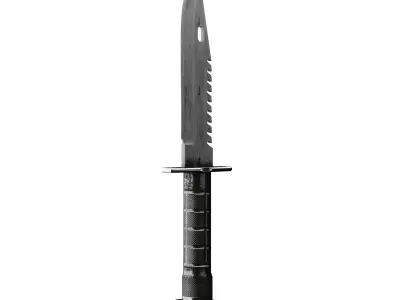combat knife 3D model 8