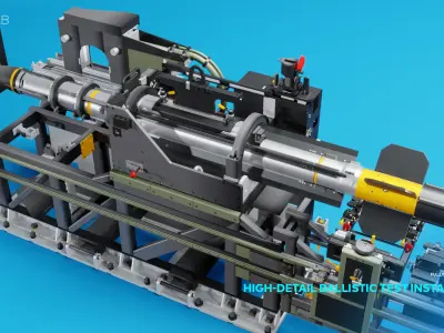 High-Detail Ballistic Test Installation 3D model