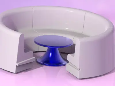  Set di Arredo in Polietilene Rotostampato Rotationally Molded Free 3D model