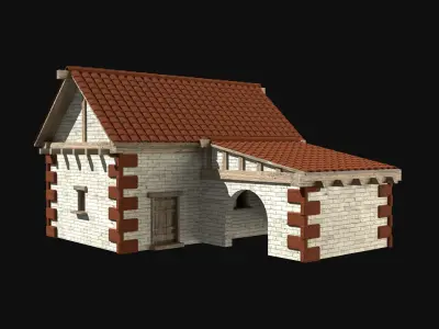 ROMAN ANCIENT GREEK STONE ROME HOUSE HUT BUILDING COLLECTION Low-poly 3D model